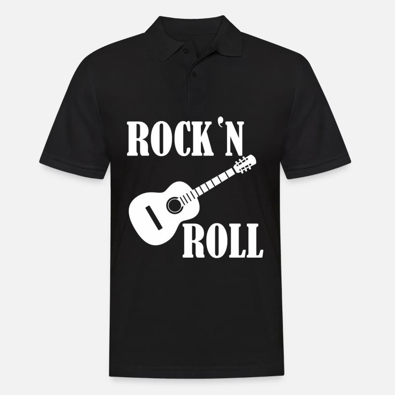 Rock 'n Roll: Gitarre - Männer Poloshirt - Schwarz