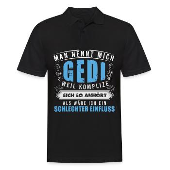 Mann Nennt Mich Gedi - Taufgedi Firmgedi - Männer Poloshirt - Schwarz - Vorne - Kai (181cm)