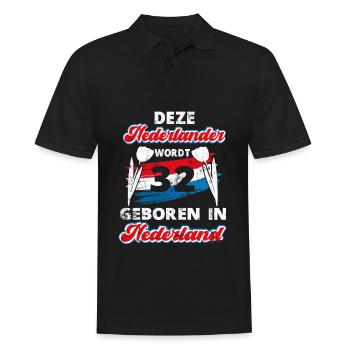 32 Birthday Netherlands Holland 32 years Saying - Men's Polo Shirt - black - Front - Kai (181cm)