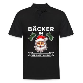 Lustiger Bäcker Weihnachtsmann Weihnachten Spruch - Männer Poloshirt - Schwarz - Vorne - Kai (181cm)