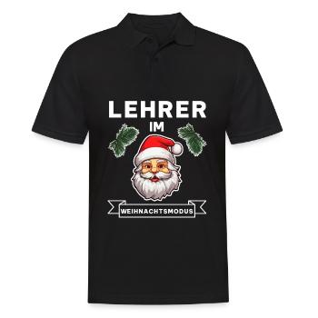 Lustiger Lehrer Weihnachten Weihnachtsmann Spruch - Männer Poloshirt - Schwarz - Vorne - Kai (181cm)