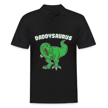 Dinosaurier Dino T-Rex Papa Vater Papi Geschenk - Männer Poloshirt - Schwarz - Vorne - Kai (181cm)
