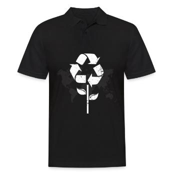 Recyclage Protection de l'environnement Cadeau Mondial Sauver l'environnement - Polo Homme - noir - Devant - Kai (181cm)
