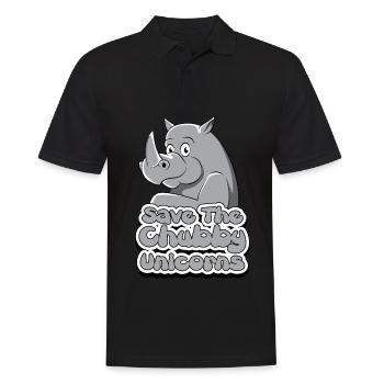 RhinoCeros Rhino Chubby Unicorn Gift - Men's Polo Shirt - black - Front - Kai (181cm)