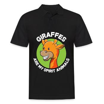 Giraffe Lustige Süße Tierliebe Liebhaber Geschenk - Männer Poloshirt - Schwarz - Vorne - Kai (181cm)