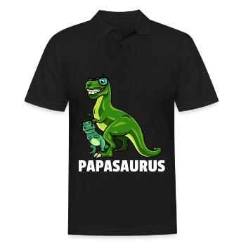Dinosaur Dino T-Rex dad father dad gift - Men's Polo Shirt - black - Front - Kai (181cm)