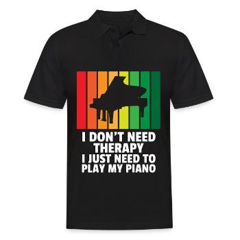 Klavier Piano Pianist Musiker Musik Flügel Spieler - Männer Poloshirt - Schwarz - Vorne - Kai (181cm)