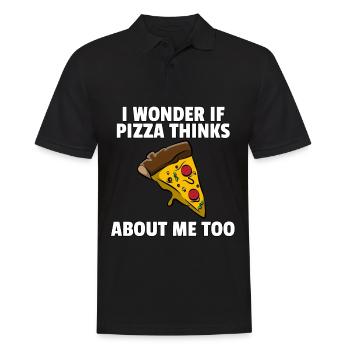 Pizza Pizzer Pizzeria Italien Salami Käse Geschenk - Männer Poloshirt - Schwarz - Vorne - Kai (181cm)