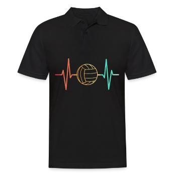 Volleyball Volleyball Game Vintage Retro - Polo Homme - noir - Devant - Kai (181cm)