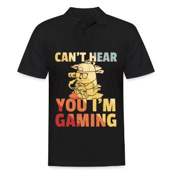 Panda Gamer Video Spieler Spielen Game - Männer Poloshirt - Schwarz - Vorne - Kai (181cm)