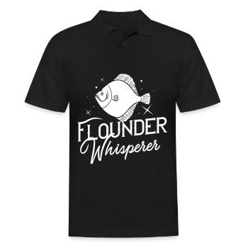 Flunder Fisch Plattfisch Angler Fischer Fischen - Männer Poloshirt - Schwarz - Vorne - Kai (181cm)