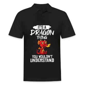 Dragonhead Dragon Funny Cute Fantasy Creatures - Men's Polo Shirt - black - Front - Kai (181cm)