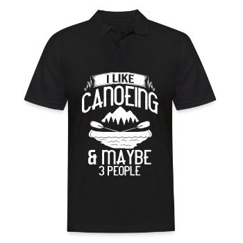 Kanufahren Paddel Kajak Kanu Boot Paddelboot - Männer Poloshirt - Schwarz - Vorne - Kai (181cm)