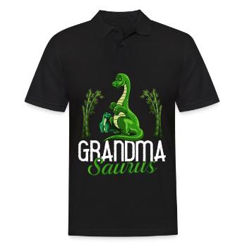 Dinosaurier Oma Saurus Omasaurus Großmutter - Männer Poloshirt - Schwarz - Vorne - Kai (181cm)