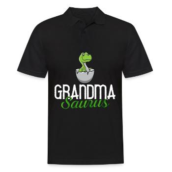 Dinosaurier Oma Saurus Omasaurus Großmutter - Männer Poloshirt - Schwarz - Vorne - Kai (181cm)