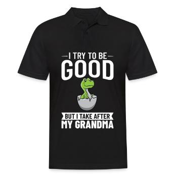 Dinosaurier Oma Saurus Omasaurus Großmutter - Männer Poloshirt - Schwarz - Vorne - Kai (181cm)