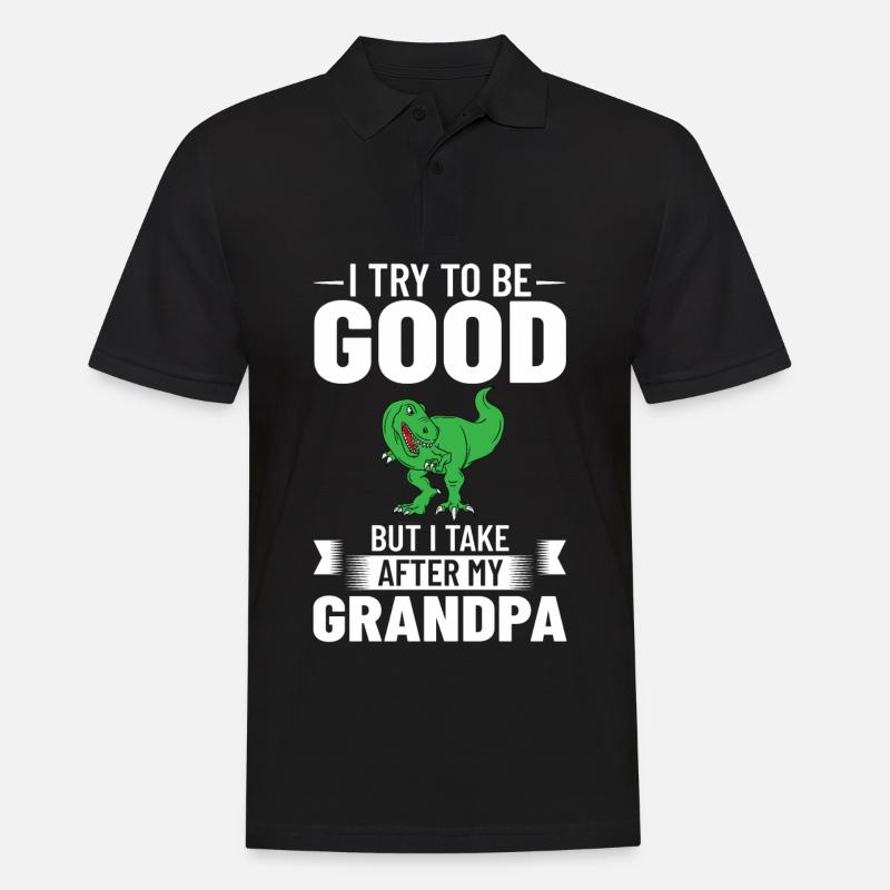 Opa Dinosaurier Großvater Saurus Opasaurus - Männer Poloshirt - Schwarz