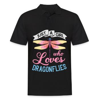 Dragonflies Flying Insect Quotes Entomologist - Men's Polo Shirt - black - Front - Kai (181cm)