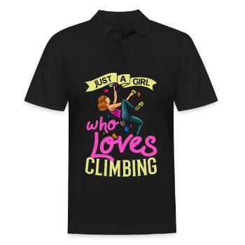 Felsklettern Klettern Indoor Bouldern Mädchen Wand - Männer Poloshirt - Schwarz - Vorne - Kai (181cm)
