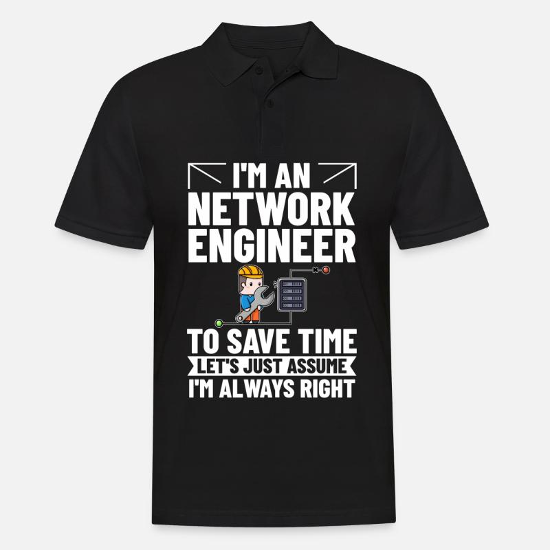 Netzwerkingenieur Network Engineer Computer - Männer Poloshirt - Schwarz