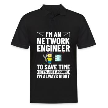 Netzwerkingenieur Network Engineer Computer - Männer Poloshirt - Schwarz - Vorne - Kai (181cm)
