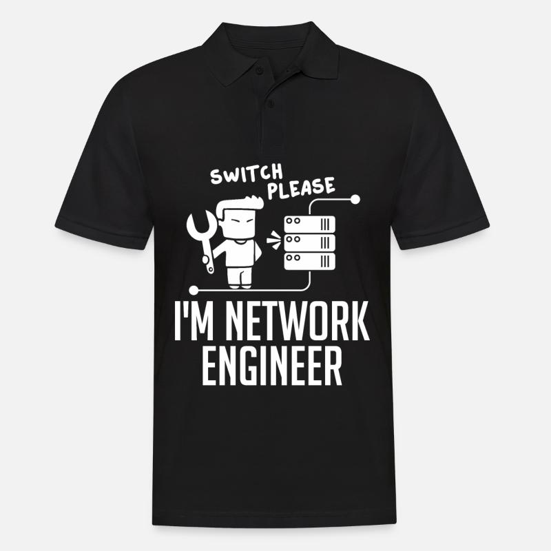 Netzwerkingenieur Network Engineer Computer - Männer Poloshirt - Schwarz