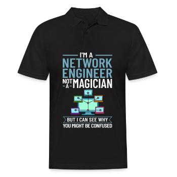 Netzwerkingenieur Network Engineer Computer - Männer Poloshirt - Schwarz - Vorne - Kai (181cm)