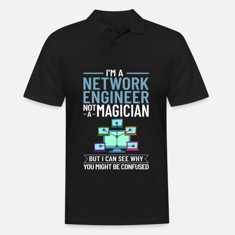 Netzwerkingenieur Network Engineer Computer - Männer Poloshirt - Schwarz
