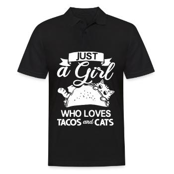 Tacocat Taco Cat Kitten Fast Food - Men's Polo Shirt - black - Front - Kai (181cm)
