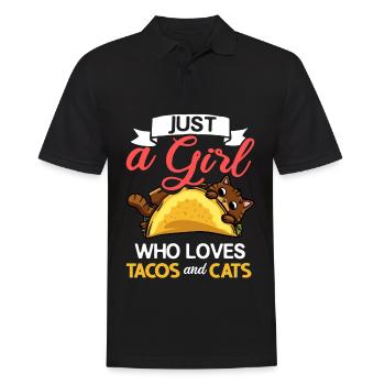 Tacocat Taco Cat Kitten Fast Food - Men's Polo Shirt - black - Front - Kai (181cm)
