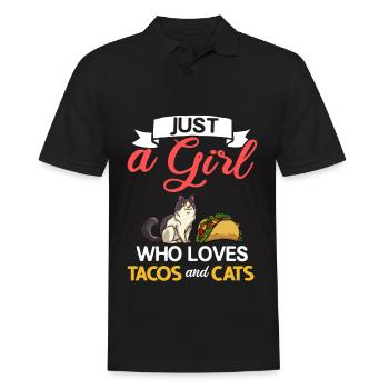 Tacocat Taco Cat Kitten Fast Food - Men's Polo Shirt - black - Front - Kai (181cm)