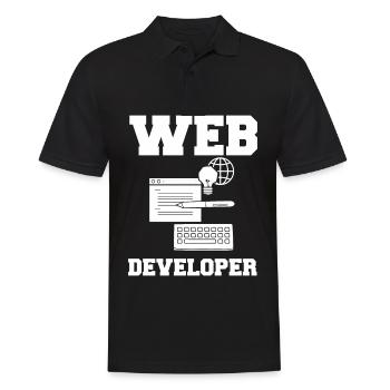 Web Development Web Developer Developer Manager - Men's Polo Shirt - black - Front - Kai (181cm)