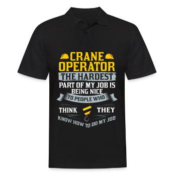 Formation de grutier Ouvrier de la construction Tour de grue - Polo Homme - noir - Devant - Kai (181cm)