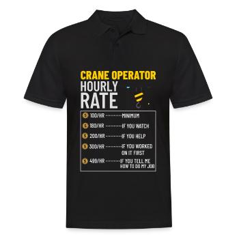 Formation de grutier Ouvrier de la construction Tour de grue - Polo Homme - noir - Devant - Kai (181cm)