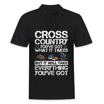 Cross Country Running Crosslauf Geländelauf Laufen - Männer Poloshirt - Schwarz - Vorne - Kai (181cm)
