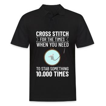 Cross Stitch Pattern Cross Stitch Needles Embroidery Weaving - Men's Polo Shirt - black - Front - Kai (181cm)