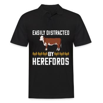 Hereford Vache Bovins Bull Élevage bovin Agriculteur - Polo Homme - noir - Devant - Kai (181cm)