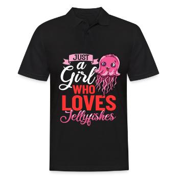 Qualle Meduse Fisch Tank Meerestiere Aquarium - Männer Poloshirt - Schwarz - Vorne - Kai (181cm)