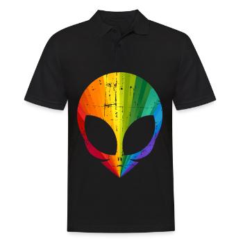Gay Pride Alien - Männer Poloshirt - Schwarz - Vorne - Kai (181cm)