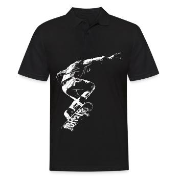 Skater Boy Fly High Street Art - Polo Homme - noir - Devant - Kai (181cm)
