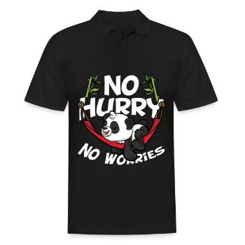 Relaxing Panda Chilling Relax Funny Gift - Men's Polo Shirt - black - Front - Kai (181cm)