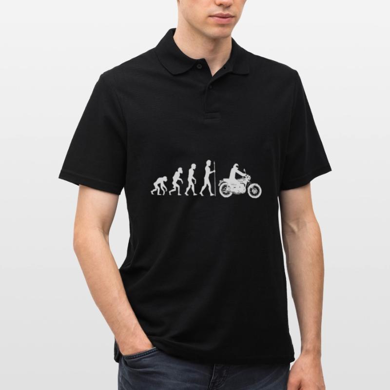 Evolution Monkey Human Motorcycle Biker Gift Idea Men's Polo Shirt