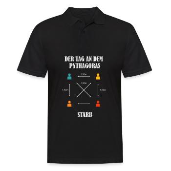 Lehrer Pythagoras Distancing - Männer Poloshirt - Schwarz - Vorne - Kai (181cm)