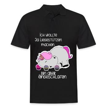 Faules Einhorn Lustige Sprüche - Männer Poloshirt - Schwarz - Vorne - Kai (181cm)