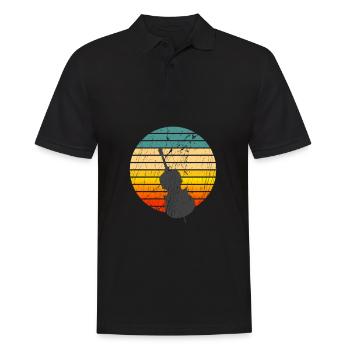 Bass Double Bass Vintage Retro Sunset - Men's Polo Shirt - black - Front - Kai (181cm)