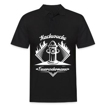 Nachwuchs Feuerwehrmann - Junge Kind Teenager - Männer Poloshirt - Schwarz - Vorne - Kai (181cm)