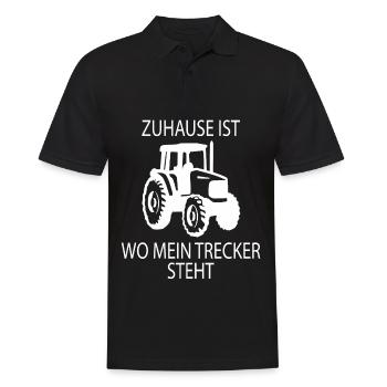 Zuhause ist wo mein Trecker steht - Männer Poloshirt - Schwarz - Vorne - Kai (181cm)