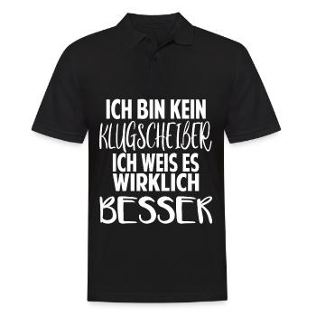 ich bin kein Klugscheißer ich weiß es wirklich - Männer Poloshirt - Schwarz - Vorne - Kai (181cm)