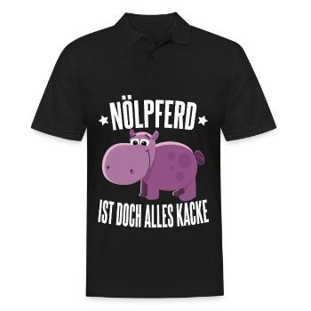 Nölpferd Nilpferd Ist doch alles kacke Geschenk - Männer Poloshirt - Schwarz - Vorne - Kai (181cm)