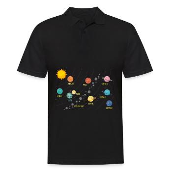 Astronomie spatiale des planètes du système solaire - Polo Homme - noir - Devant - Kai (181cm)